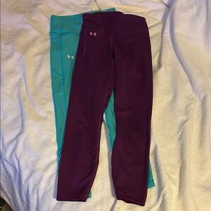 Under Armour Kids/Ladies Leggings in Teal & Plum
